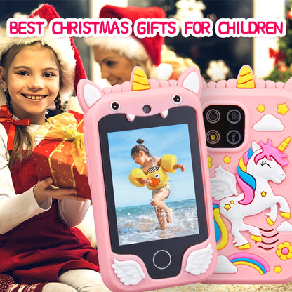 Teléfono Inteligente Infantil Musical con Pantalla Táctil, Unicornio de Juguete Educativo para Niñas y Niños, Regalo de Cumpleaños y Navidad
