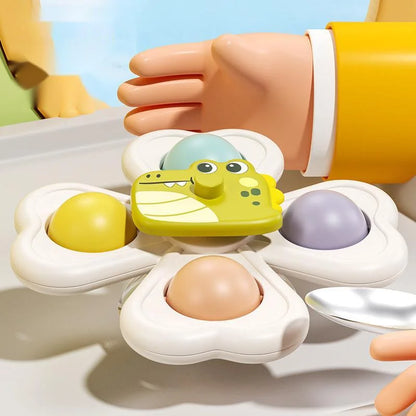 3PCS Juguetes de Baño con Ventosa para Bebés - Juguetes Educativos Divertidos con Sonido y Rotación para Niños, Juego Sensorial y Antiestrés