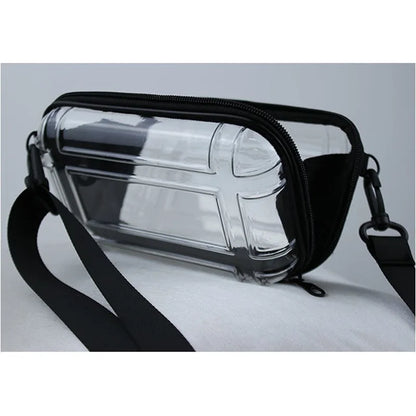 Bolso Bandolera Transparente Impermeable - Tote de Viaje Multifuncional para Compras y Almacenamiento - Ideal para Teléfonos y Accesorios (18 x 11 x 5 cm)