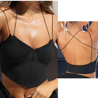 Sujetador Deportivo Unisex con Tirante Único, Dobladillo Curvado, Secado Rápido y Ligero para Yoga y Pilates
