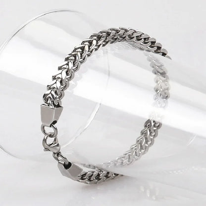 Pulsera de Cadena Cubana de Acero Inoxidable 316L para Hombre y Mujer – Figaro Vintage, Joyería de Lujo Kpop y Emo, Regalo Perfecto
