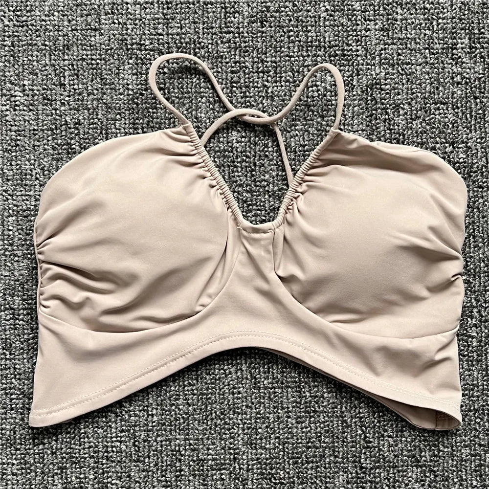 Sujetador Deportivo Push-Up para Mujeres | Sujetador de Yoga, Ballet y Gimnasio | Top de Spandex y Nylon con Almohadillas