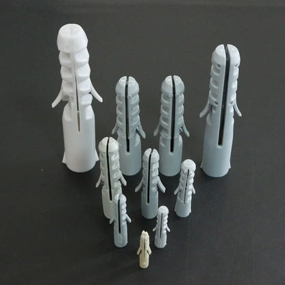 Anclajes de Pared de Plástico 4-16MM - Tornillos de Expansión para Yeso y Madera sin Tapa - Paquete de 100 Piezas