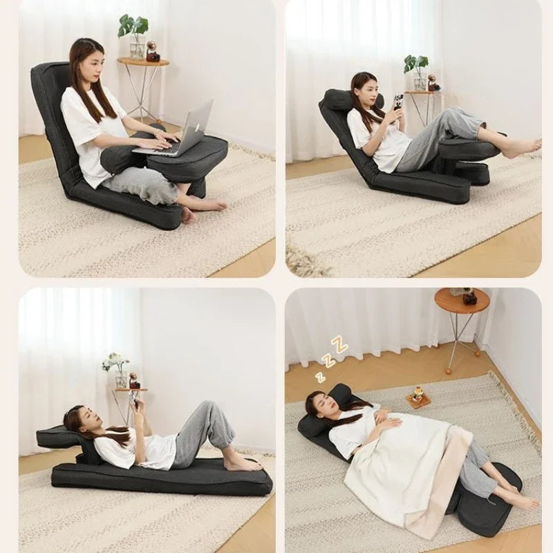 Sofá Cama Plegable 4 en 1 Ajustable con 15 Posiciones - Chaise Lounge Padded para Suelo con Cojín