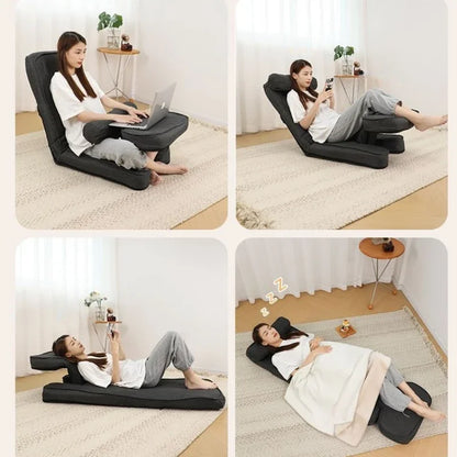 Sofá Cama Plegable 4 en 1 Ajustable con 15 Posiciones - Chaise Lounge Padded para Suelo con Cojín