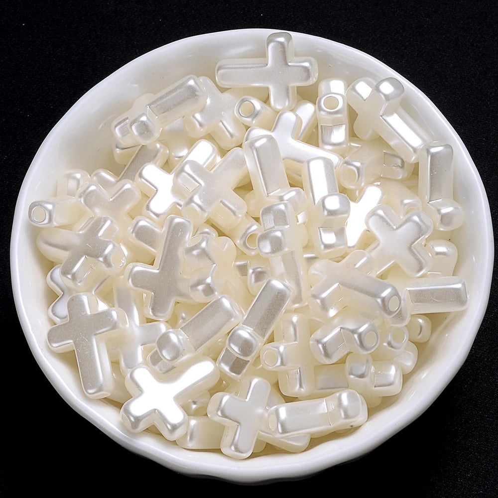Cuentas Espaciadoras de Perlas Blancas 20-200 Piezas – Perlas Imitación de Acrílico para Bisutería y Manualidades DIY