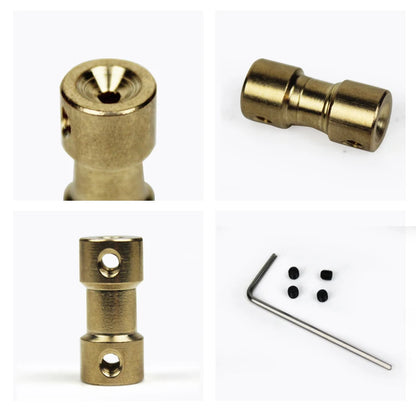 Acoplamiento Rígido Miniatura de Latón D9*L20 – Conector para Ejes de Motores CNC y Modelos de Aviones y Automóviles