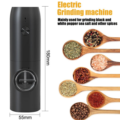 Molinillo Automático de Pimienta y Sal con Ajuste de Grosor Recargable por USB y Molinillo de Especias con Luz LED - Herramienta de Cocina