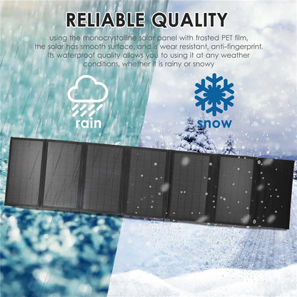 Cargador Solar Plegable de 100W con Salida USB y DC – Panel Solar Portátil Ideal para Camping y Aventura