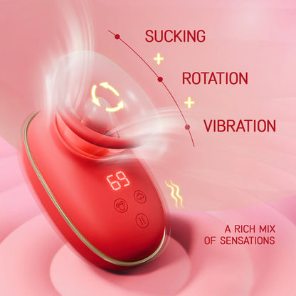 Vibrador de Succión Clitorial 2 en 1 con Lengua Lamiendo y Vibración, Estimulador de Pezones y Masturbador Femenino
