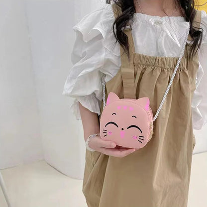 Bolso Infantil de Carácter de Gato – Bolsa Crossbody para Niños, Mochila Pequeña de PU con Diseño de Animal, Ideal para Kindergarten y Uso Diario