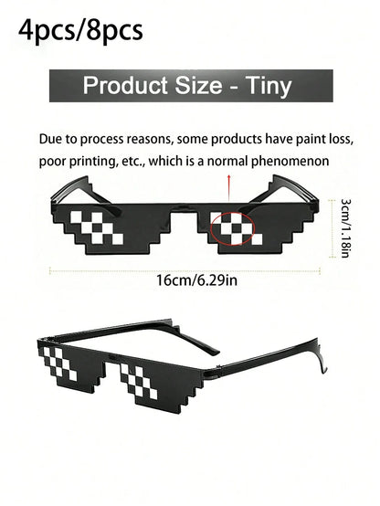Gafas de Sol Pixeladas de 8 Bits para Adultos y Adolescentes - Paquete de 6 o 20 Piezas, Accesorios para Fiesta y Fotos
