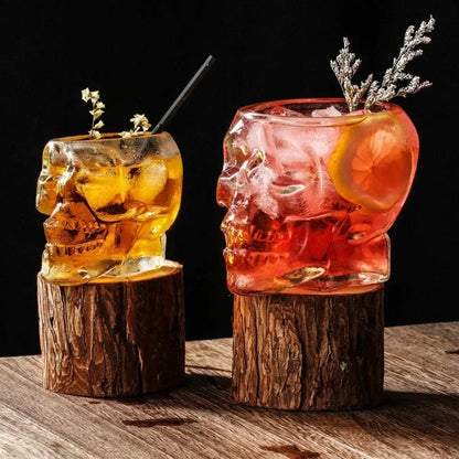 Taza de Cristal Transparente con Cabeza de Calavera - Vaso para Café, Jugo, Whisky, Vino y Cerveza, Perfecto para Halloween