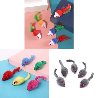 Ratón de Simulación con Hierba Gatera para Mascotas - Juguete Interactivo de Felpa, 1/3 Piezas, Accesorios para Gatitos