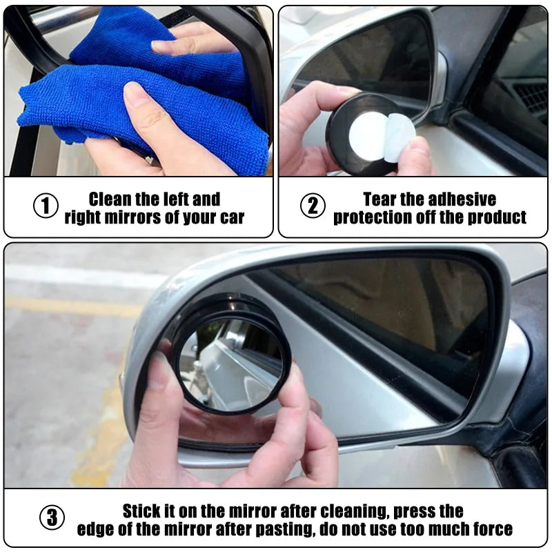 Espejo Retrovisor para Punto Ciego de Coche, Pack de 2 Unidades, Ángulo Amplio 360° Ajustable para Mayor Seguridad al Conducir