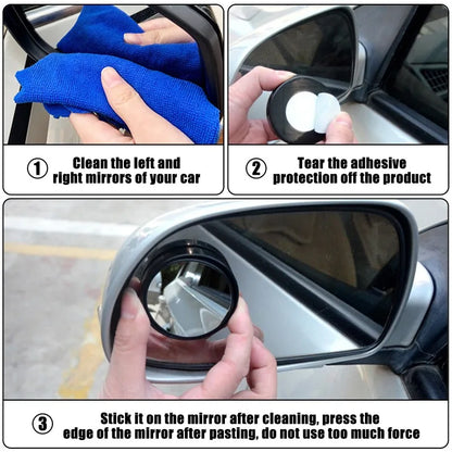 Espejo Retrovisor para Punto Ciego de Coche, Pack de 2 Unidades, Ángulo Amplio 360° Ajustable para Mayor Seguridad al Conducir