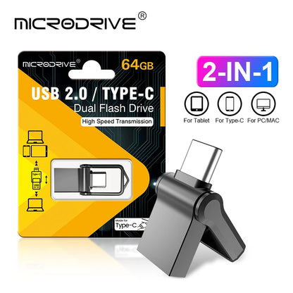 OTG Type C Pen Drive Mini Metal USB Memory Stick | Almacenamiento de 8GB a 512GB | Envío Gratis