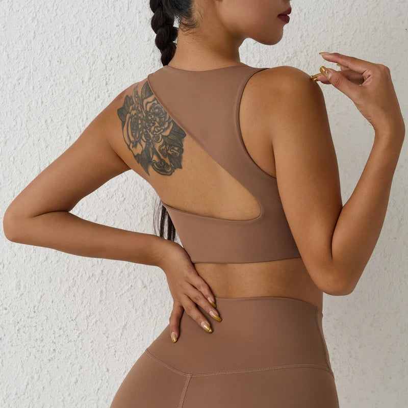Top Corto Deportivo para Mujer con Espalda Descubierta, Sujetador Fitness a Prueba de Golpes, Ideal para Gimnasio y Yoga