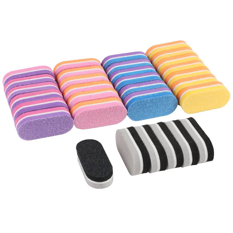 Juego de Limas de Uñas Mini - 10/20/40 Piezas de Bloques de Esponja Doble Color para Manicura y Pedicura - Herramientas de Gel y Accesorios
