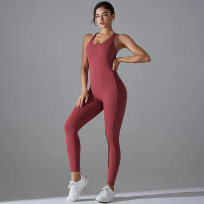 Bodycon Enterizo Deportivo Sin Espalda para Mujer - Push-Up, Yoga y Fitness