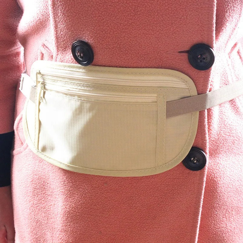 Cinturón de Seguridad Invisible para Viaje - Bolsa de Cintura Oculta para Dinero, Pasaporte y Artículos de Valor, Banda de Seguridad para Viajes