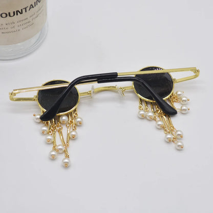 Ojo de diablo con borla de perlas para mujer, gafas de sol Vintage, Ojos de demonio, pendiente, anillo, broche personalizado, joyería de moda
