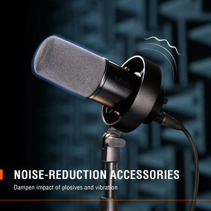 Micrófono Dinámico USB/XLR FIFINE K688 con Soporte Antivibración, Mute Táctil, Conector para Auriculares y Control de Volumen | Ideal para Grabación en PC o Tarjeta de Sonido