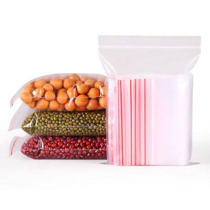 Bolsas Plásticas Reclosables con Cierre Zip | Bolsas Transparentes para Almacenamiento y Alimentos | Bolsa de Plástico Resistente y Reutilizable