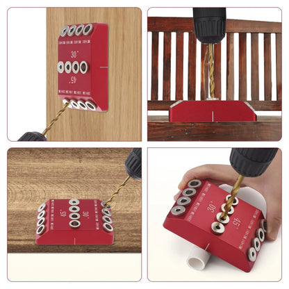 Herramienta de Taladro de Bolsillo Oblicuo de 30/45/90 Grados - Guía Británica para Taladro, Kit de Plantilla de Espiga para Madera