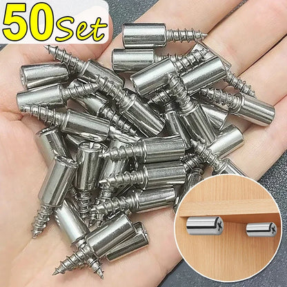 50/4 Sets de Tornillos Autoperforantes con Mangas de Goma – Soporte para Laminado, Armarios y Muebles Antideslizante