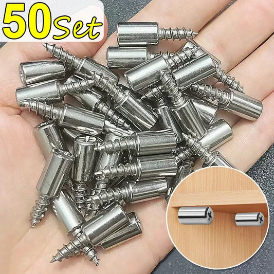 50/4 Sets de Tornillos Autoperforantes con Mangas de Goma – Soporte para Laminado, Armarios y Muebles Antideslizante