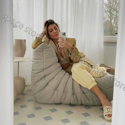 Silla Individual Caterpillar Lazy Couch de Terciopelo – Sofá para Sala de Estar y Balcón, Mobiliario Minimalista de Estilo Moderno