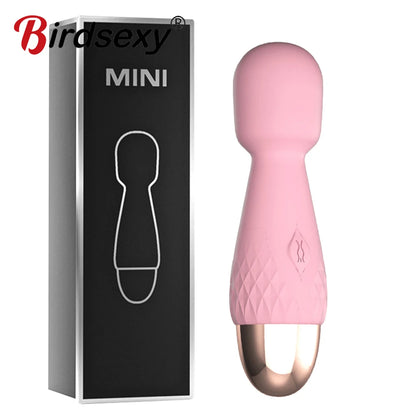 Mini Vibrador de 10 Modos con Vibración Fuerte, Masajeador Clitorial y G-Spot, Cargador USB, Juguete Sexual para Mujeres