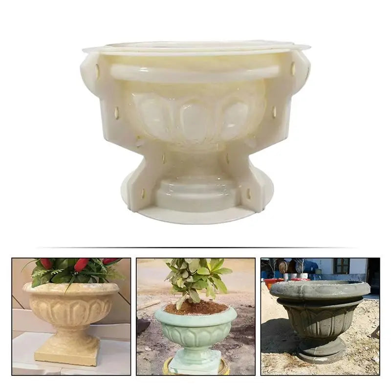 Molde para macetero DIY, molde de plástico para hacer macetas de estilo europeo, ideal para bonsái y manualidades en cemento