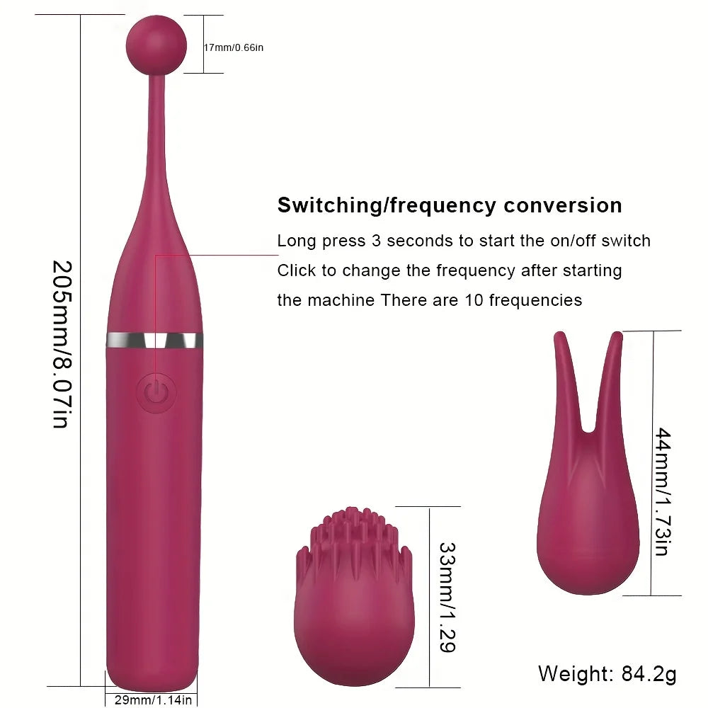 Estimulador de Clítoris y Punto G de Alta Frecuencia | Vibrador Impermeable Recargable para Mujer con 10 Modos de Vibración