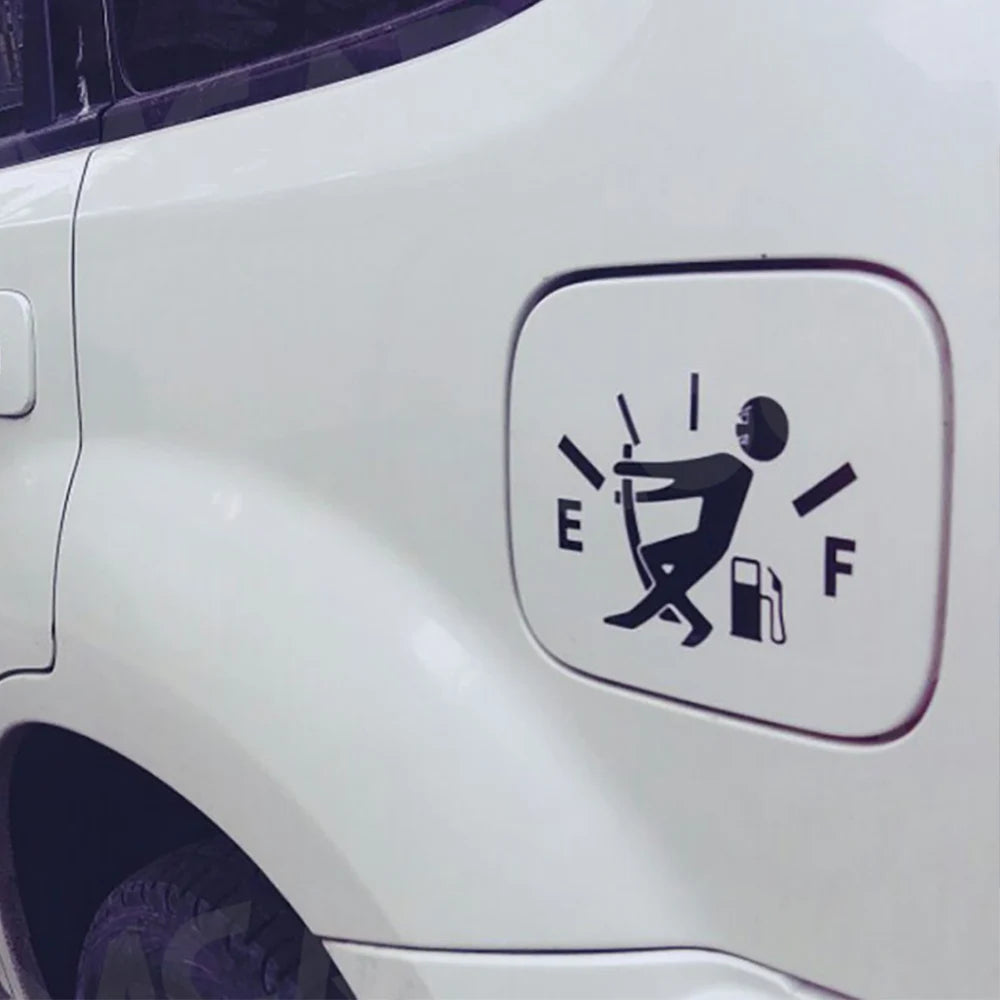 Pegatina Divertida para Tanque de Combustible de Coche, Sticker Impermeable para Consumo de Combustible, Accesorio Exterior
