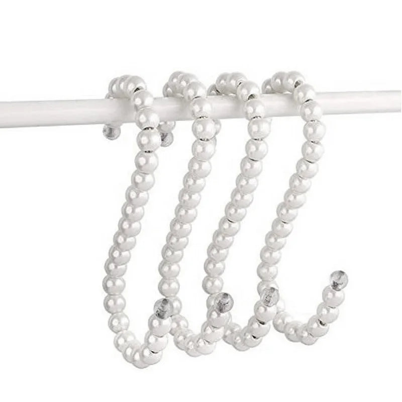 Ganchos de Perlas Blancas en Forma de S - Colgadores Antideslizantes para Armarios y Tiendas de Ropa