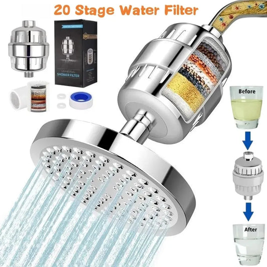 Filtro de Ducha de 15 Etapas con Carbón Activado para Eliminar Cloro, Suavizar el Agua y Reducir la Piel Seca y con Picazón, Purificador de Filtración para Baño