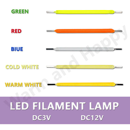 10pcs Filamento LED Edison 38mm DC3V/DC12V - Accesorios para Lámparas Incandescentes DIY