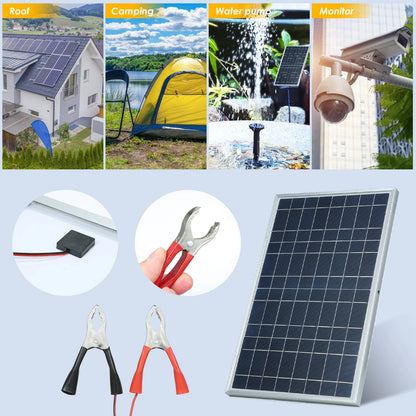 Kit de Panel Solar de 300W 12V Completo, Célula Solar de Policristalino USB Portátil para Generador Solar Recargable en Exteriores