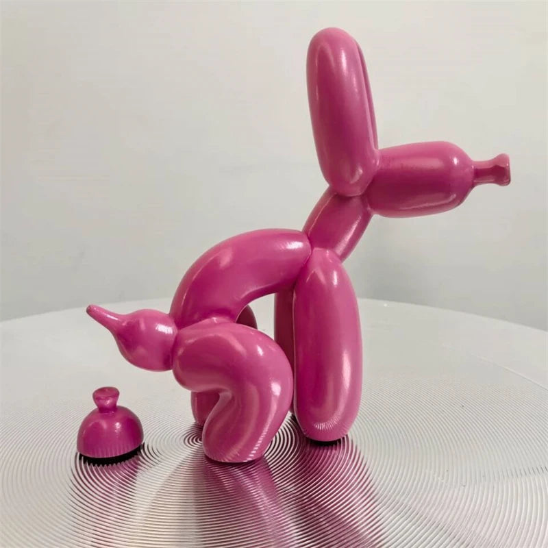 Escultura de Perro Globo de Resina - Adorable Estatua de Cachorro para Decoración del Hogar y Oficina