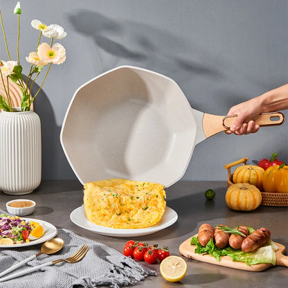 Sartén antiadherente octogonal para el hogar, olla para Wok, ollas de cocina para bistec de huevo, estufa de Gas, cocina Universal de inducción, sartén antiadherente