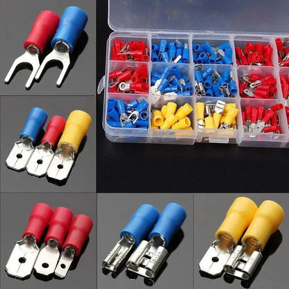 Kit de Conectores de Cable 280pcs: Terminales Aislados Macho y Hembra, Terminales de Crimpado Frío, Conectores de Espada y Empalme