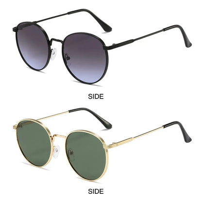 Gafas de Sol Redondas Vintage para Hombre y Mujer - Lentes Circulares con Montura de Metal, Protección UV, Estilo Retro