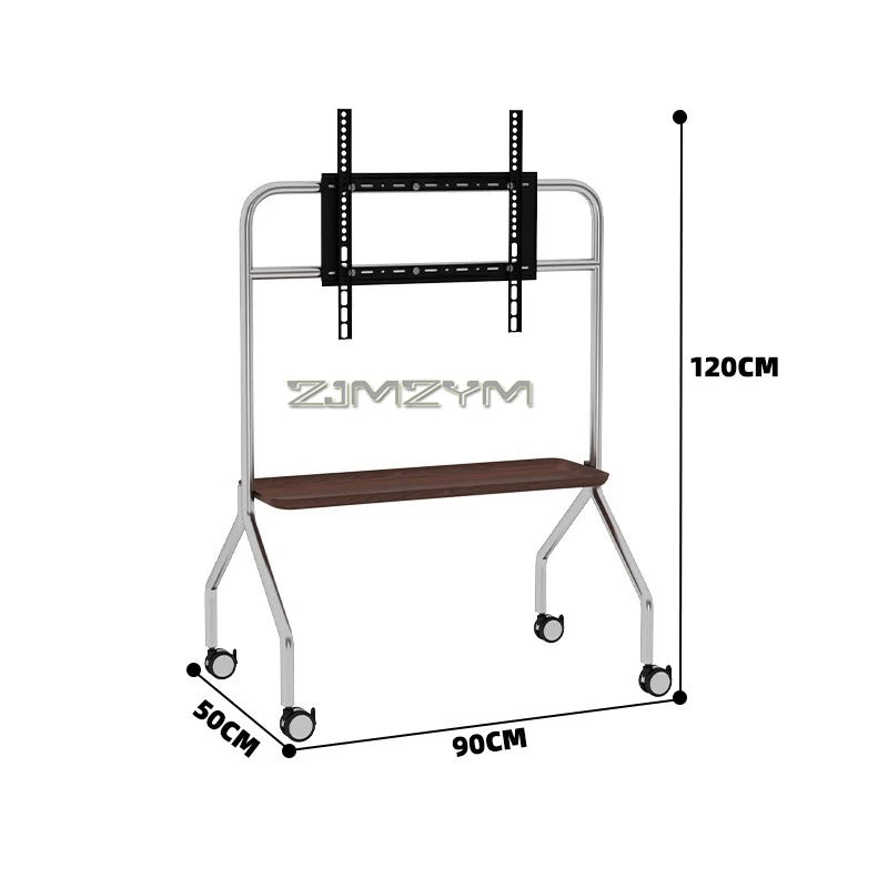 Soporte de suelo de TV de acero inoxidable para el hogar, sala de estar y dormitorio, extraíble, 40-80 pulgadas, con polea móvil de 360°