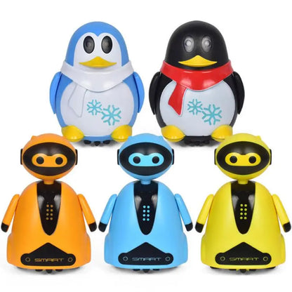 Robot de Inducción que Sigue Líneas – Juguete Educativo Interactivo para Niños | Robot Pingüino Eléctrico con Sensor Óptico