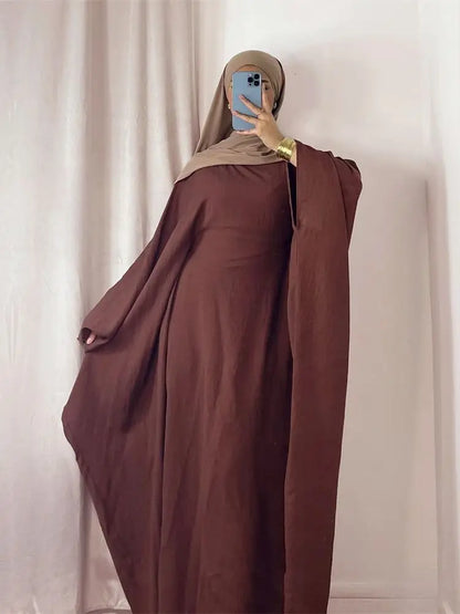 Vestido largo de lino para mujer, elegante y cómodo, con mangas largas, estilo bohemio, primavera/verano