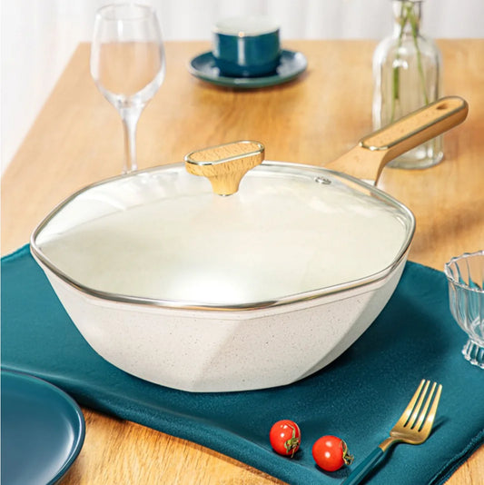 Sartén antiadherente octogonal para el hogar, olla para Wok, ollas de cocina para bistec de huevo, estufa de Gas, cocina Universal de inducción, sartén antiadherente