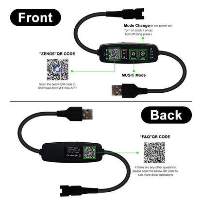 Controlador LED DC5-24V 3Pin con 28 Teclas y Bluetooth - Control Inteligente de Música para Tiras LED RGB 5050