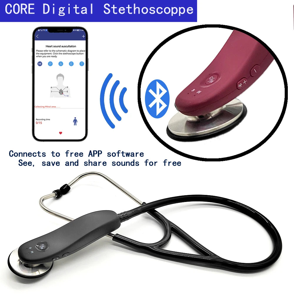 Estetoscopio Digital Inteligente Bluetooth Médico | Grabación, Almacenamiento y Consulta Remota | Ideal para Doctores y Enfermeros
